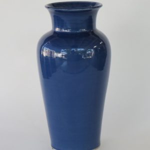 Hand Made Crackle Glaze Cobalt Blue Ceramic Vase from Chiang Mai, Thailand.