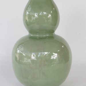 Hand Made Crackle Glaze Celadon Ceramic Vase from Chiang Mai, Thailand.