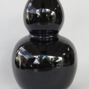 Hand Made Crackle Glaze Temmoku Ceramic Vase from Chiang Mai, Thailand.
