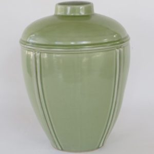 Hand Made Crackle Glaze Celadon Ceramic Vase from Chiang Mai, Thailand.