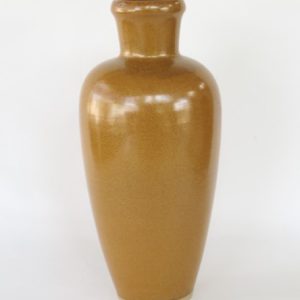 Hand Made Crackle Glaze Golden Soba Ceramic Vase from Chiang Mai, Thailand.