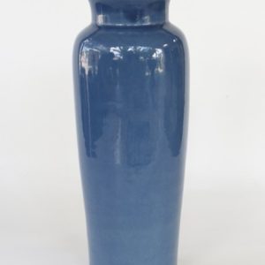 Hand Made Crackle Glaze Cobalt Blue Ceramic Vase from Chiang Mai, Thailand.