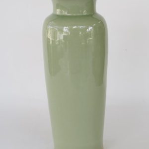 Hand Made Crackle Glaze Celadon Ceramic Vase from Chiang Mai, Thailand.