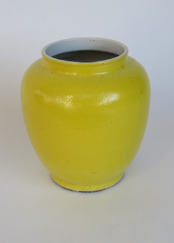 Yellow Glazed Ceramic Jar from Beijing, China, 19th c.