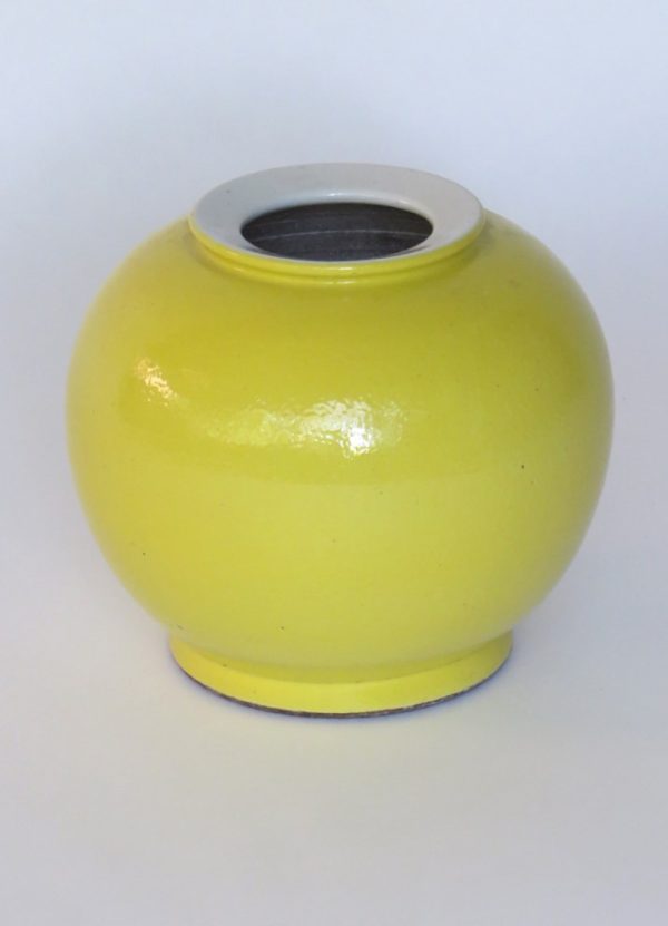 Yellow Glazed Ceramic Jar from Beijing, China, Early 20th c.