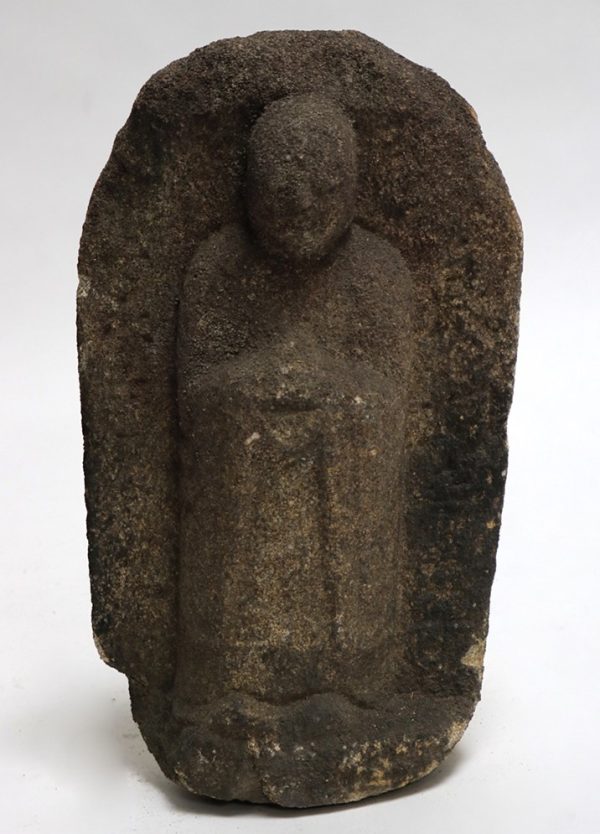 Hand Carved Granite Statue of Jizo (Protector of Children) from Japan, 18th c.