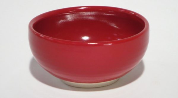 Hand Made Apple Red Ceramic Bowl