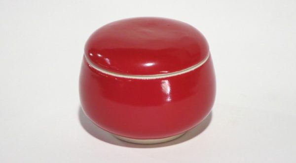 Hand Made Apple Red Ceramic Bowl