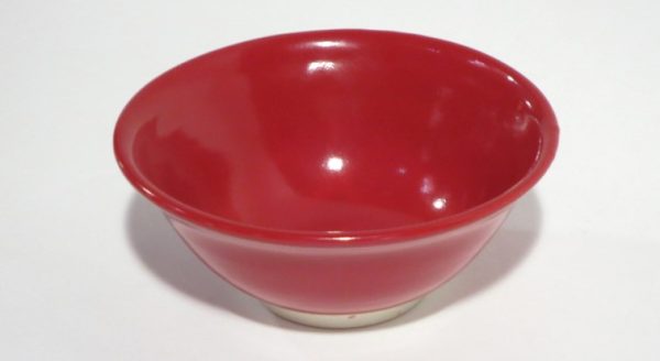 Hand Made Apple Red Ceramic Bowl